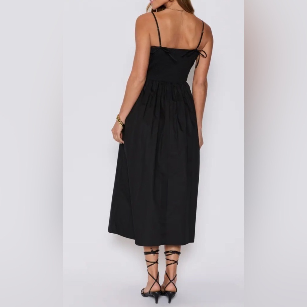 Nordstroms brand Elegant Black Midi sundress bow straps size small - Picture 4 of 10